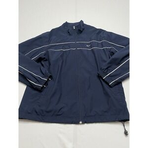 Men's Y2K Nike Vintage Navy Blue Full Zip Windbreaker XL